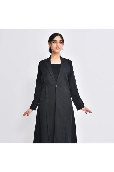 HAWRAA Elegant Classic Women's Blazer with Side Slits and Single Button Closure