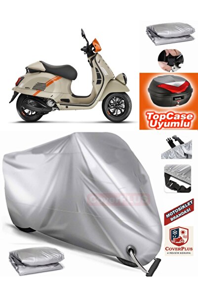 MotoEN Gray Lock Compatible Vespa Gtv 300 Ie Tarpaulin Topcase Rear Bag Compa...