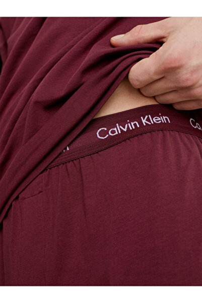 Calvin Klein Men Burgundy Long Sleeve Tee & Pant Set