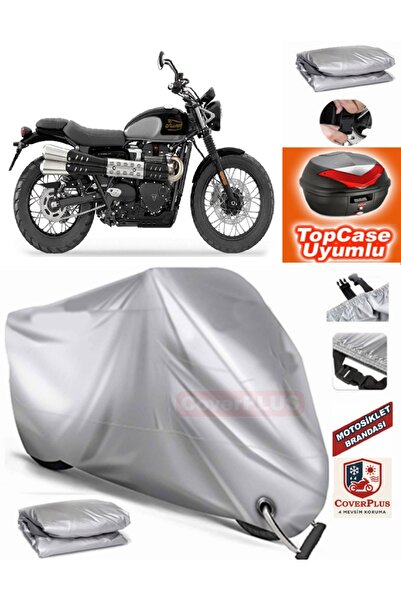 MotoEN Gray Lock Compatible Triumph Scrambler Tarpaulin Topcase Rear Bag Comp...