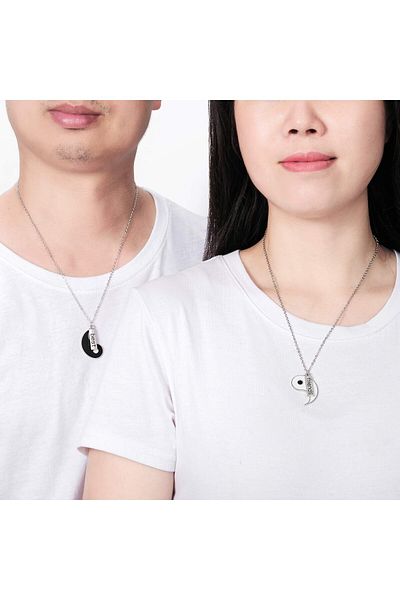 FG KONNİCHİWA Yin Yang Taichi Bff for Couples Friendship Chain Love Jewelry for Partner Girlfriend