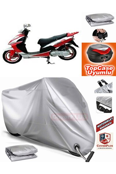 MotoEN Gray Lock Compatible Mondial 180 Z-One S Tarpaulin Topcase Rear Bag Co...