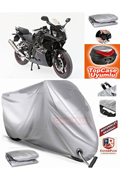 MotoEN Gray Lock Compatible Daelim Roadwin 250 Tarpaulin Topcase Rear Bag Com...
