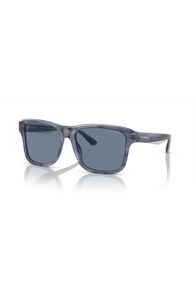 Emporio Armani Man Pillow Sunglasses- Ea 4208 - Lense Size:56mm - Shiny Blue/top Smoke