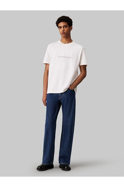 Calvin Klein Calvin Klein Men White Chenille Monologo T-Shirt