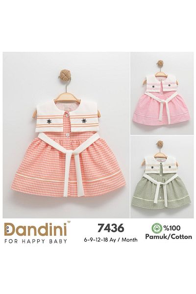 Dandini 100% Cotton Checked Baby Dress /7436