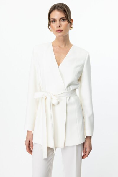 Ekol Belted Double Button Jacket