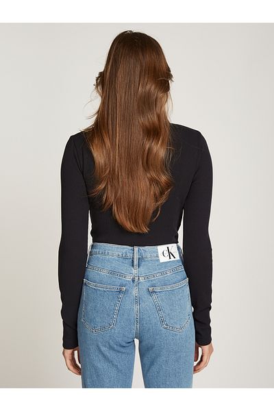 Calvin Klein Calvin Klein Women Black Rib Polo Top Body