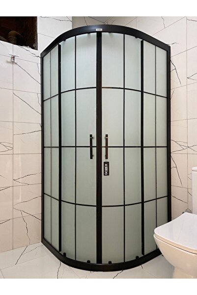 Qorex Marka - Oval - 6 mm Kumlu Karolaj Temper Cam Duşakabin H:190 Özel Seri Krom Aksesuar