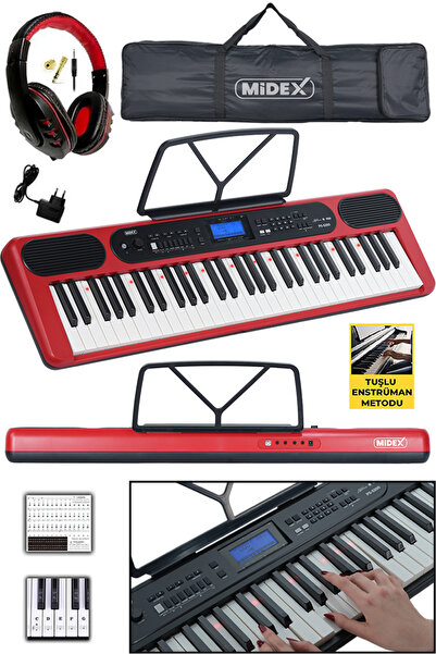 Midex PS-5200RD-H Pro Org 61 LED Işıklı Tuş Hassasiyetli Bluetooth Midi Kulaklık