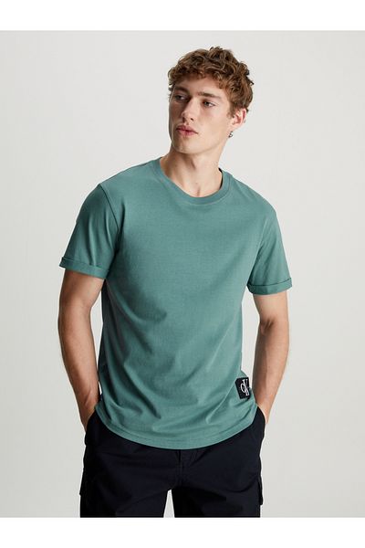 Calvin Klein تي شيرت كالفن كلاين للرجال أزرق بأكمام قصيرة