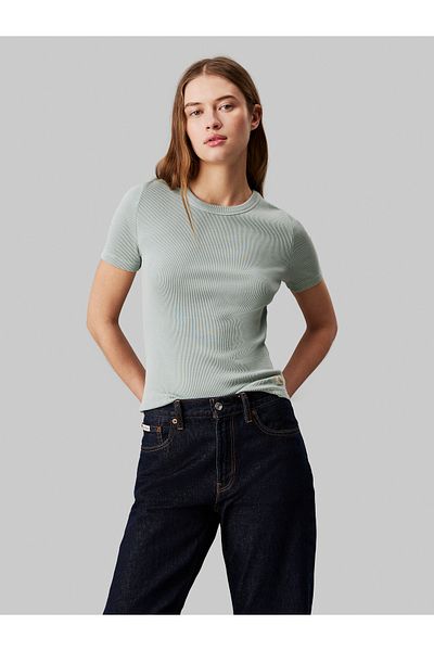 Calvin Klein Women Green Short Sleeve T-Shirt