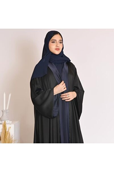 HAWRAA Double-Face Black and Navy Abaya with Silk Fabric