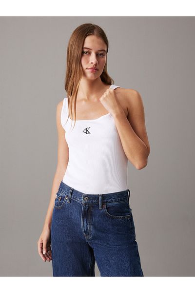 Calvin Klein Calvin Klein Women White Rib Tank Top