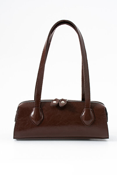 KOÇAK ÇANTA Γυναικεία τσάντα χειρός και ώμου με φερμουάρ με δύο λαβές ορθογώνια μπαγκέτα