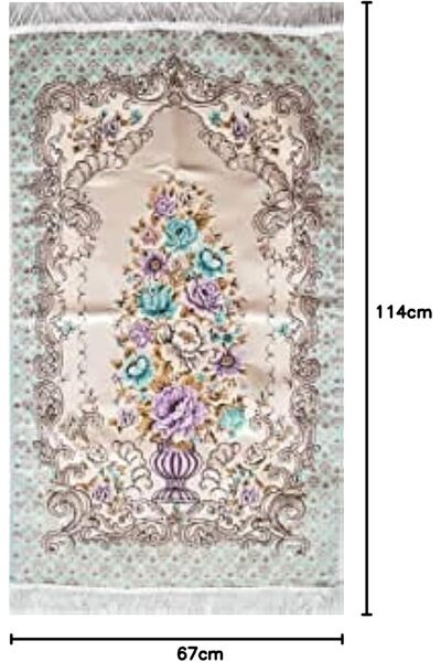 Generic Soft And Silky Prayer Mat 2mm Thickness. Ultra Soft Luxury Islamic Praying Rug