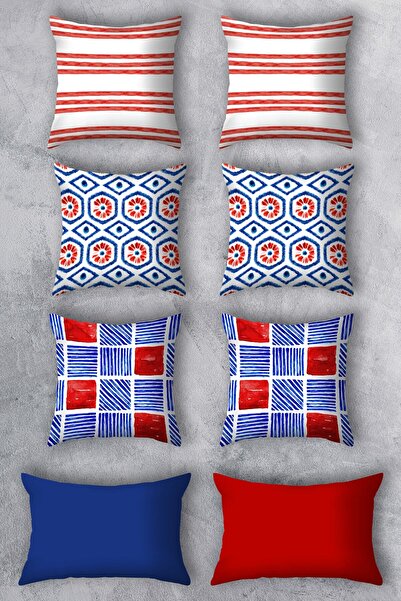 EMORES Σετ κάλυμμα μαξιλαριού διπλής όψης 43x43 με στάμπα 8 συνδυασμού.