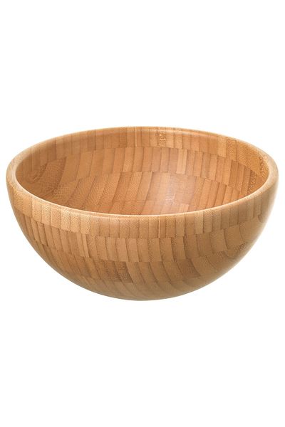 IKEA 2 Pieces Serving Bowl Bamboo Bowl 20 cm & Steel Bowl 28 cm