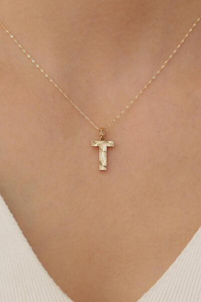 Bayar Gold 14 Ayar Altın T Harf Küçük Füzyon Kolye