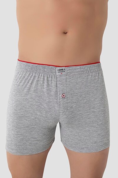 Arma Yıldız Gray Men's Combed Cotton Towel Boxers - Pack of 6, 100% Cotton
