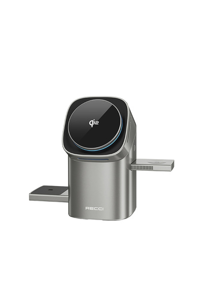 Recci RW05 Qi2 Şarj Teknolojili 3in1 Kablosuz Şarj Standı Telefon&Akıllı Saat...