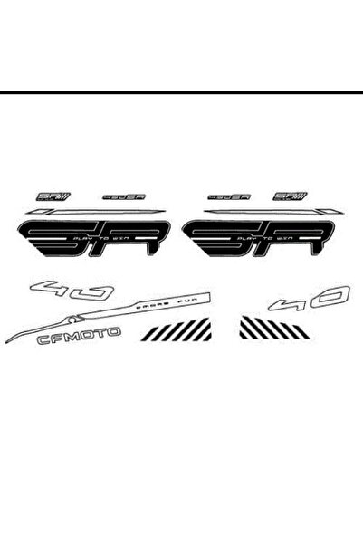 Motiker CF MOTO 450SR Siyah-Beyaz Orjinal Tasarım Takım Sticker