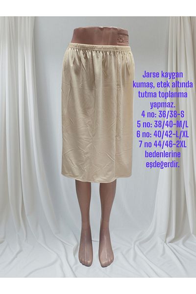 Reyhanlar Women's Jersey Non-Slip Skirt Non-Slip Fabric, Below the Knee Inner Skirt Lining, Underskirt Petticoat