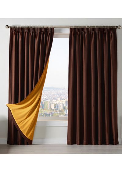 MebelPort Curtain Dauble Blackout Blackout Curtain Single Wing 1X2 American Pleated Background Curtain