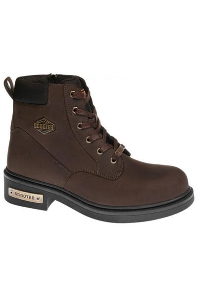 Scooter M5121cko Ανδρικές Crazy Dark Brown Casual Δερμάτινες Μπότες