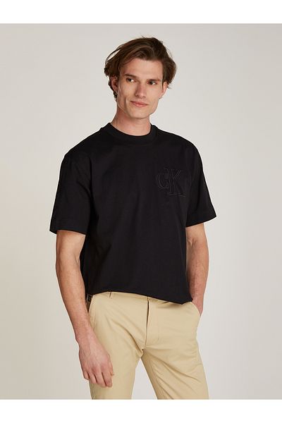 Calvin Klein Calvin Klein Men Black Chenille Short Sleeve T-Shirt