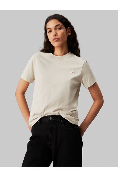 Calvin Klein Women Beige Short Sleeve T-Shirt