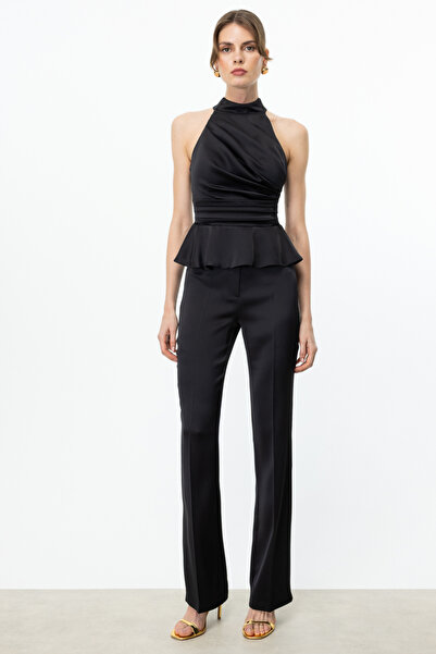 Ekol Halter Neck Satin Blouse