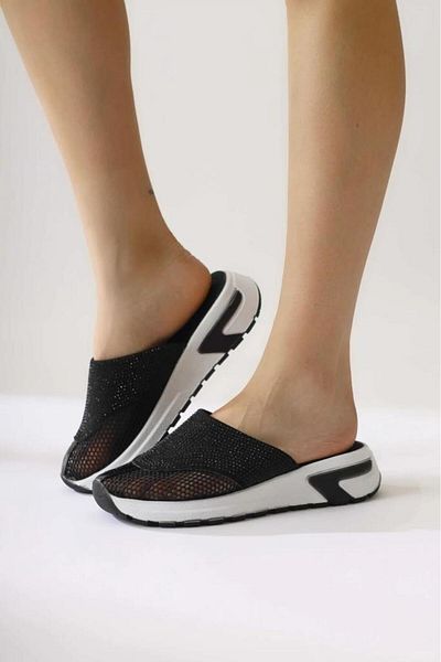 PİSAGOR Pythagoras 31630 Mesh Detailed Stoned Women's Indoor Slippers