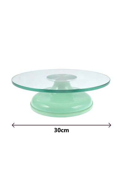 ABYZ 360 degree rotating stand for round cake decorating, glass, diameter 30 cm, turquoise color ABYZ™