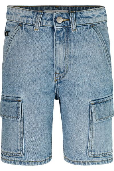 Calvin Klein Boys Skater Mid Blue Denim Shorts