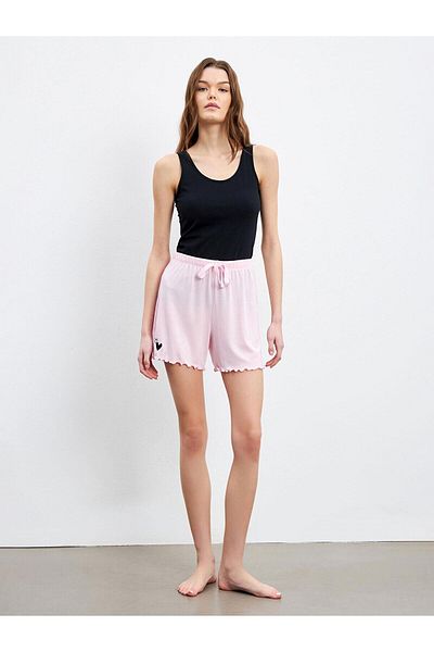 LC Waikiki LCW DREAM Pantaloni scurți pentru femei cu model cu talie elastică, pijama, pachet de 2 (S5)