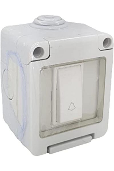 Generic ADMORE IP55 Outdoor Waterproof Bell Switch Socket – Weatherproof Grey Wall Switch