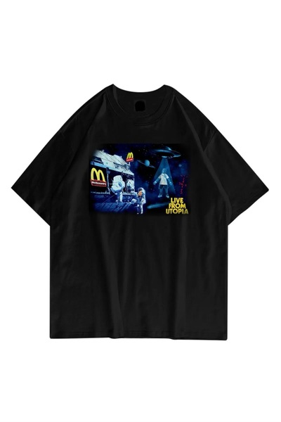 Bengi Clothing تي شيرت مطبوع بأكمام قصيرة وقصة كبيرة الحجم