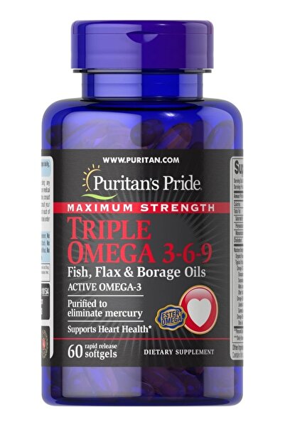 Puritan's Pride Maximum Strength Triple Omega 3-6-9 Fish (3600mg) Plus Flax &...