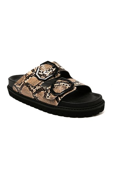 Genuins Women / Girls Slippers Galia g 106282   Genuins Vegan Snake Camel