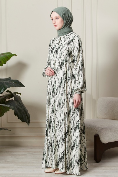 fistan Mevlana Φούστα Βισκόζη Ύφασμα Hijab Ρούχα Μητέρα Φόρεμα Προσευχής Φαρδιά Μοτίβο Hijab Φόρεμα