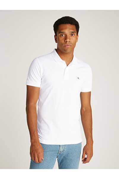 Calvin Klein Calvin Klein Mens White Badge Short Sleeve Polo T-Shirt