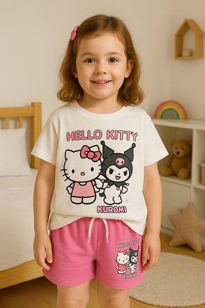 ARBİ kids Female Child Hello Kitty Short-Sleeve Summer Comfortable Full Mold Yakim