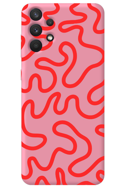 WANNA PROTECT Silicone Phone Case for Samsung A32 Pink with Velvet Inside Abs...