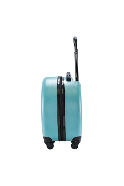 ABYZ Cărucior de călătorie pentru copii, rotund, model Easy Trip, 38x20x38 cm, roți 360, culoare albastră