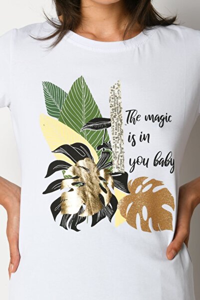 Bengi Clothing تي شيرت مطبوع بأكمام قصيرة وقصة كبيرة الحجم