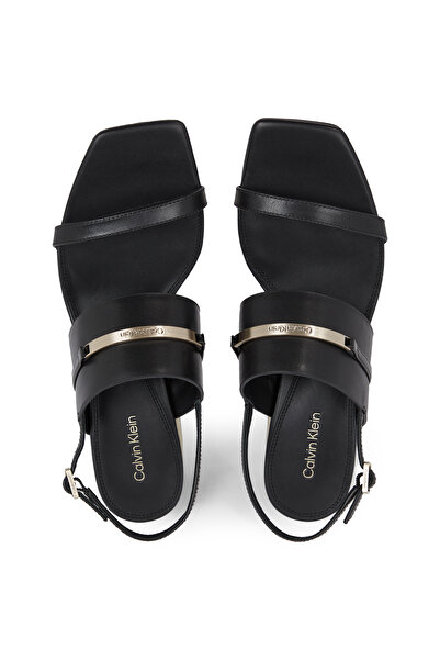 Calvin Klein Women Black Squared Block 4 Heel Sandals