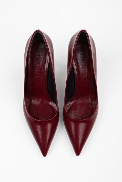 Shoeberry Women's Vague Burgundy Skin Stiletto