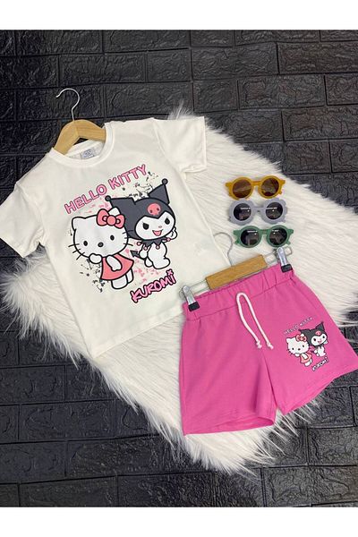 ARBİ kids Female Child Hello Kitty Short-Sleeve Summer Comfortable Full Mold Yakim