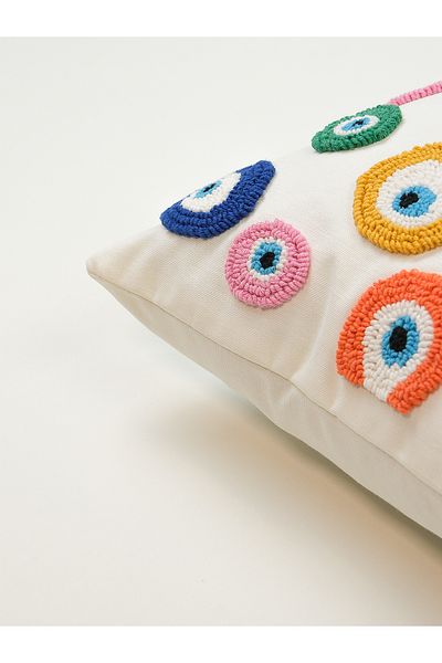 Galia Tasarım Evıl Eye - Evil Eye Beads Punch Throw Pillow Cover - Colorful